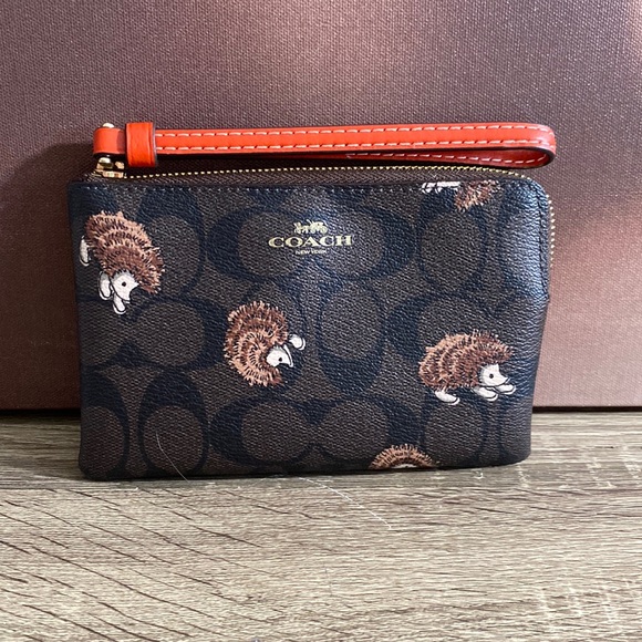 Coach Bags Coach Corner Zip Wristlet Hedgehogs Nwt Poshmark